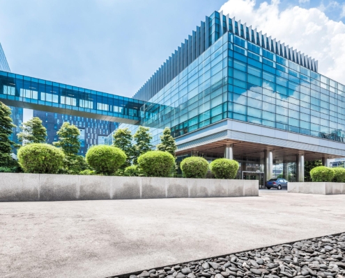 Comercial Building With Landscaping In Front