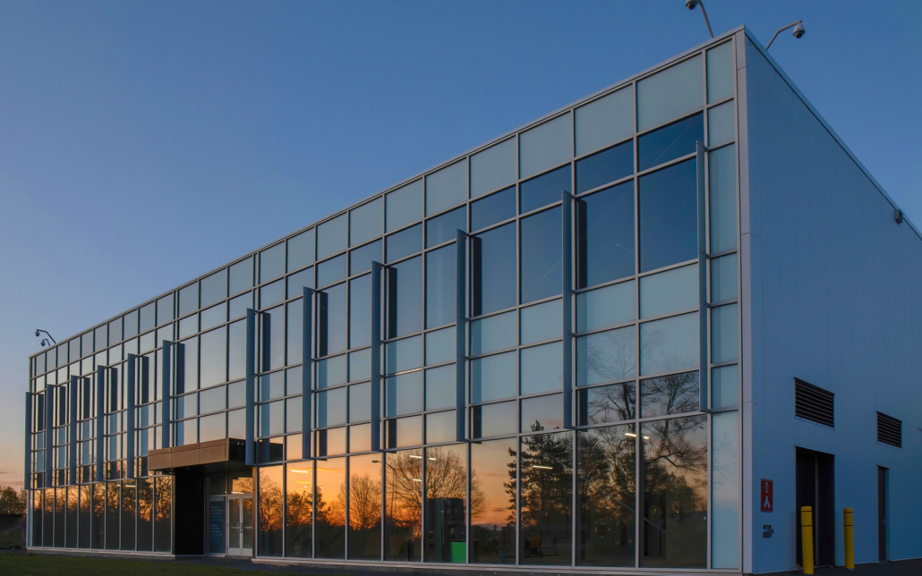 Low Rise Commercial Or Institutional Building Glass And Aluminum Facade